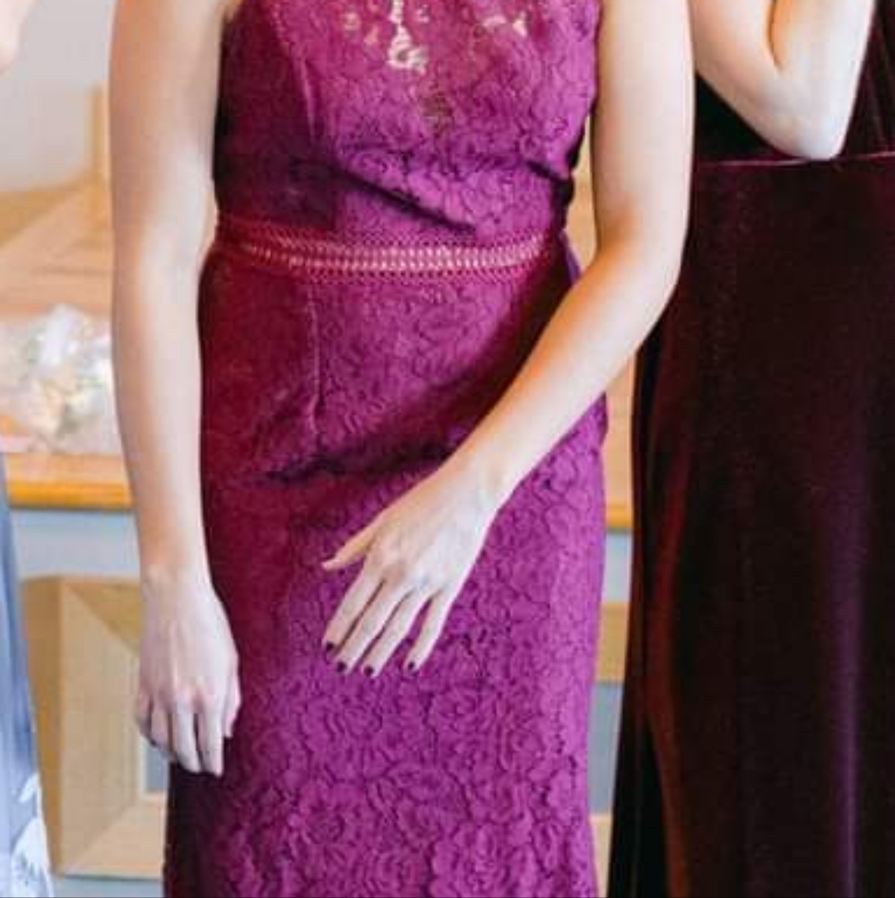 Lulu's Burgundy All Lace Dress - Picture 5 of 5